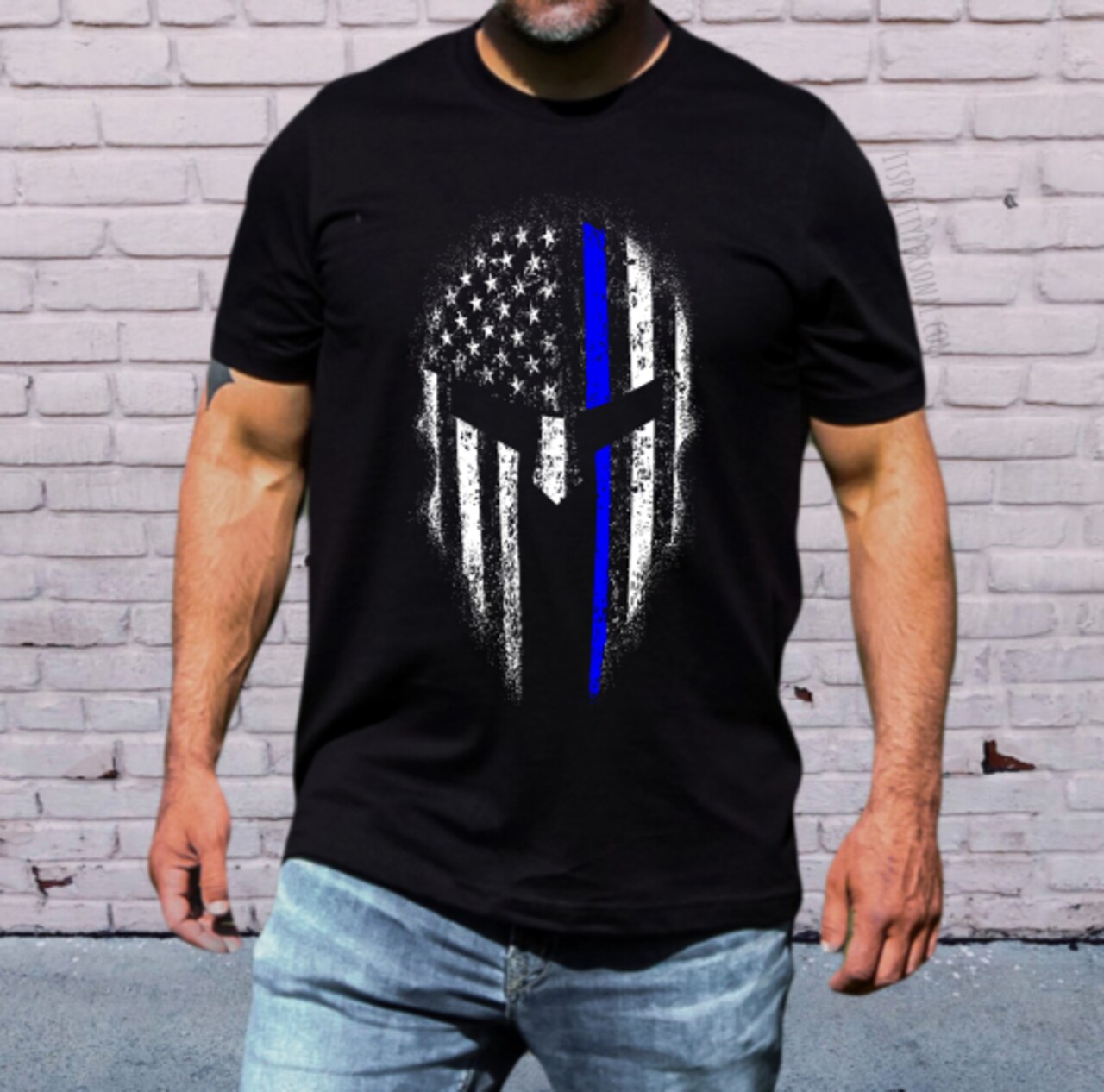 #212 DTF Print- Back The Blue - Half Tone (FOR BLACK SHIRTS ONLY)